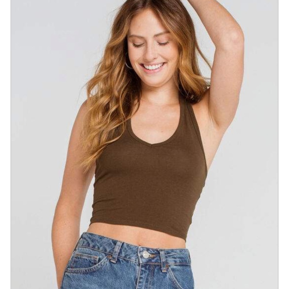 dark gray halter top